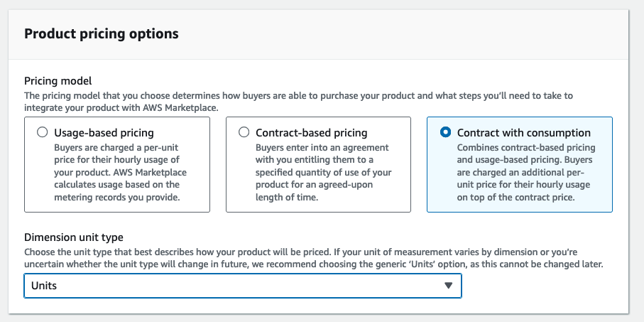 AWS product pricing options