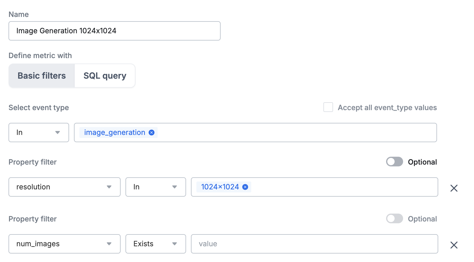 AI image generation billable metric